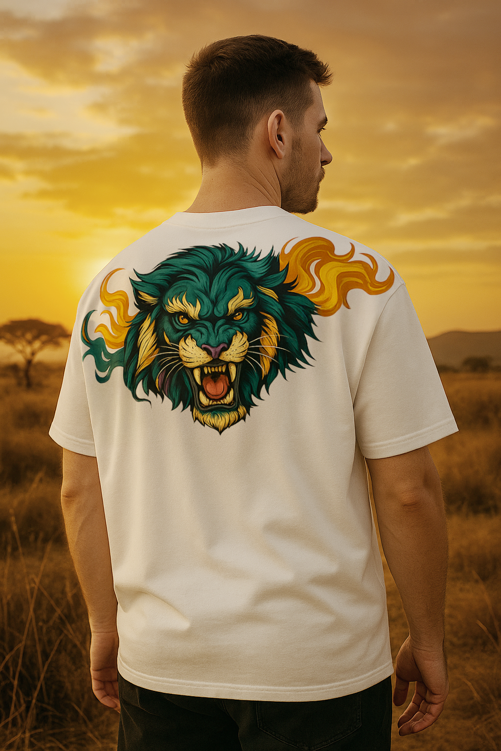 Roaring Lion White Oversized T-Shirt – Premium Streetwear Collection