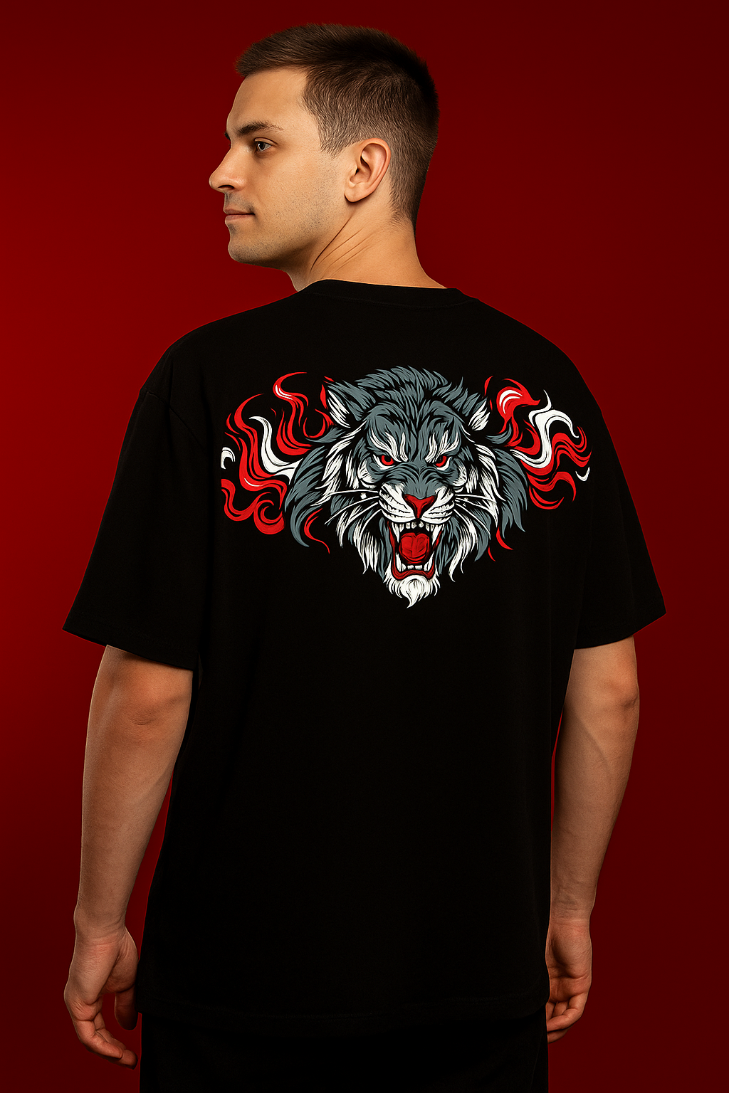 Alpha Burn Oversized T-Shirt – Black | 240 GSM 100% Cotton Terry