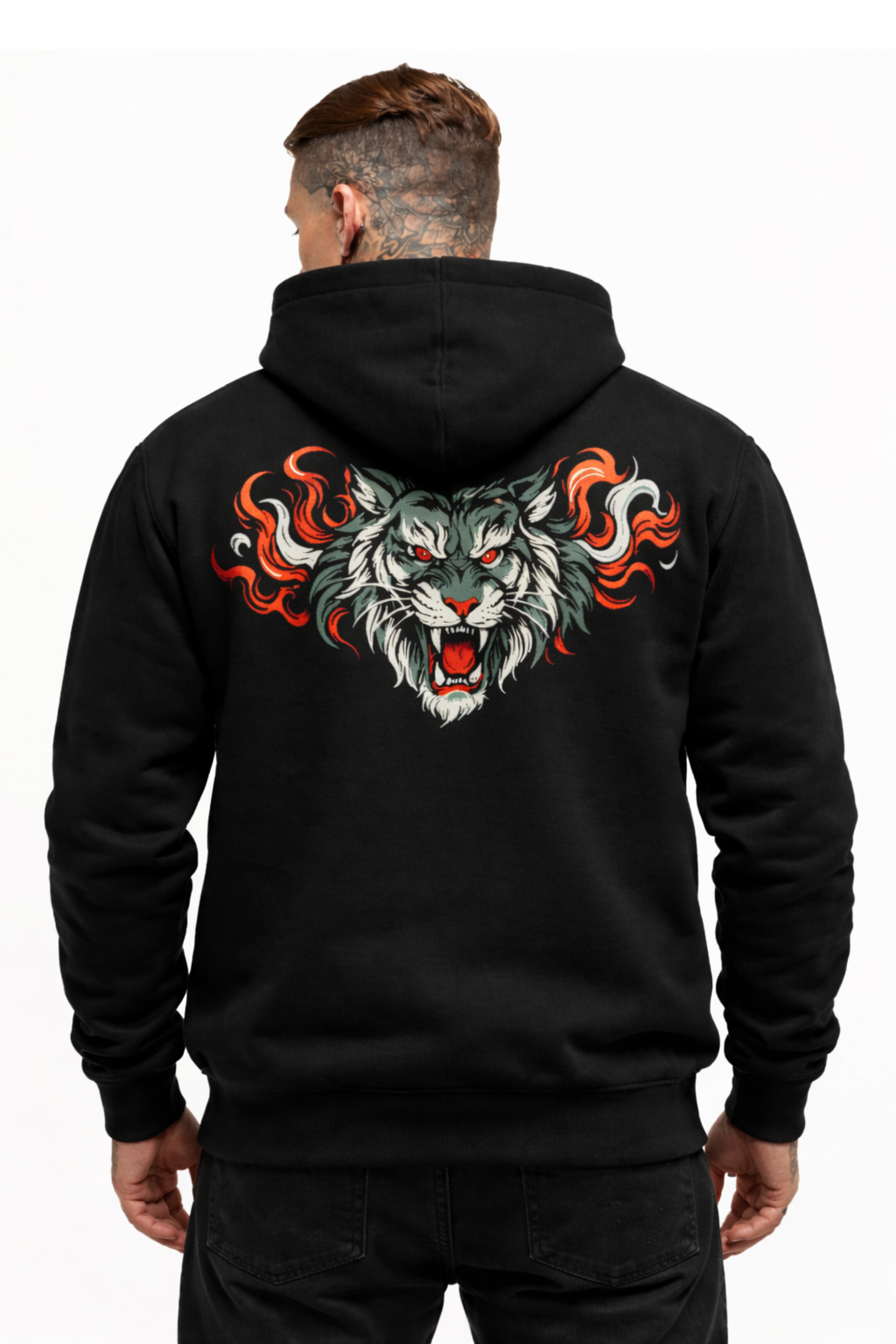 Alpha Tiger Statement Hoodie – Black Hoodie for Men