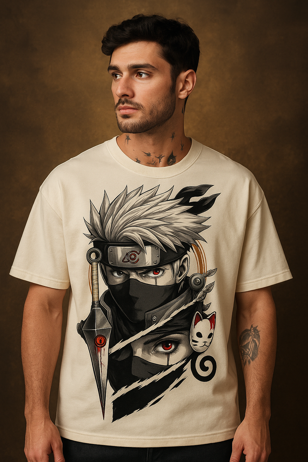 Naruto-Inspired Oversized T-Shirt – 240 GSM French Terry Cotton