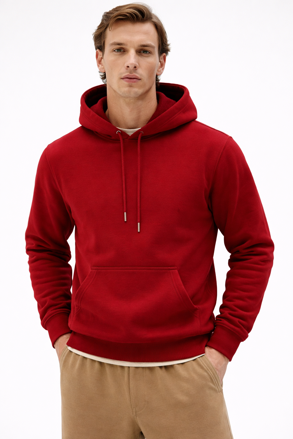 Essential Solid Hoodie Crimson Red – Crimson Red