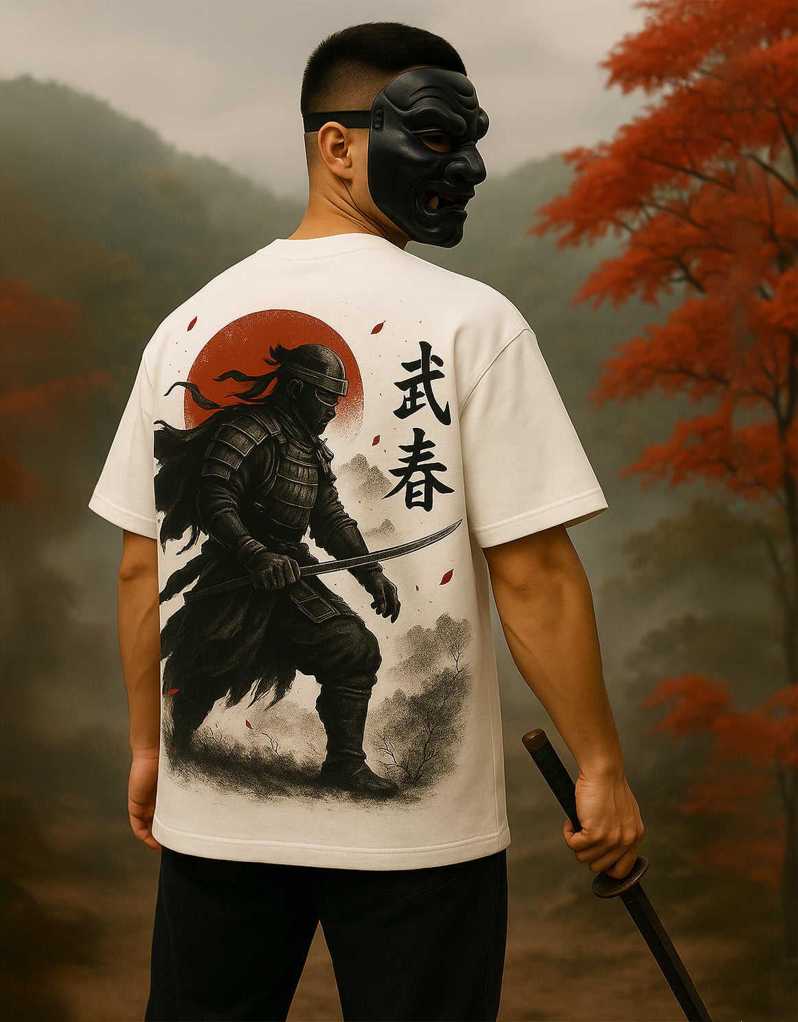 Ghost of Tsushima Inspired Oversized White T-Shirt