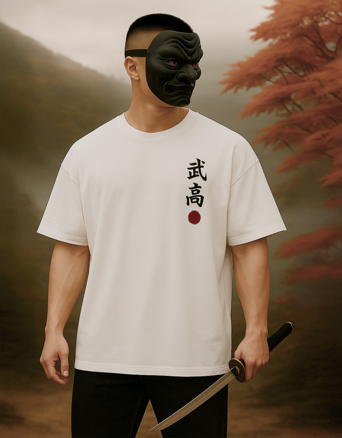 Ghost of Tsushima Inspired Oversized White T-Shirt