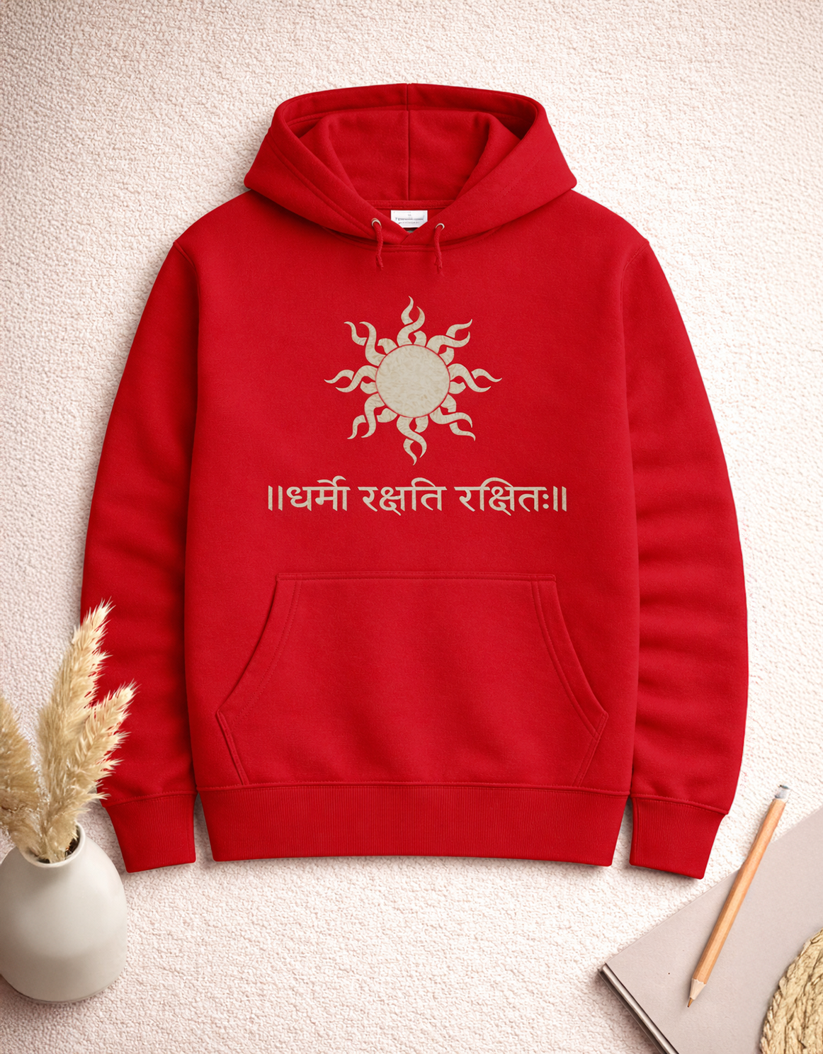 Spiritual Hoodie | Dharmo Rakshati Rakshitah Regular Size Hoodie - shadowX