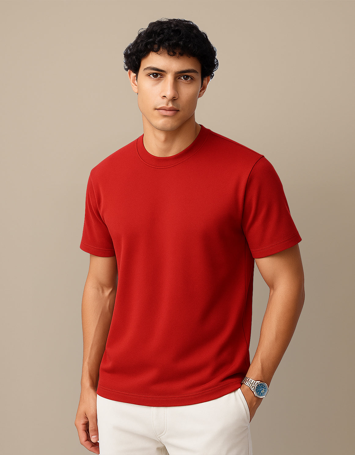Plain Red Regular Fit T-Shirt