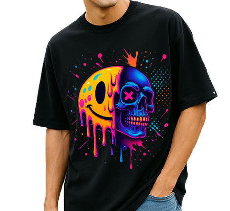 Smile & Skull Oversized T-Shirt