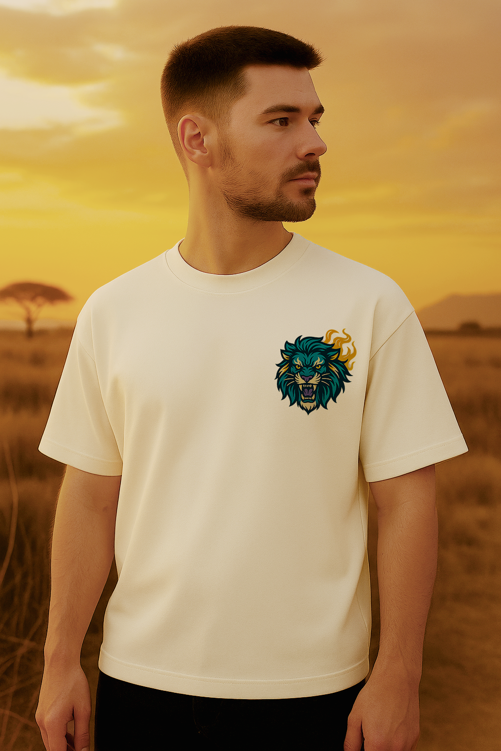 Roaring Lion White Oversized T-Shirt – Premium Streetwear Collection