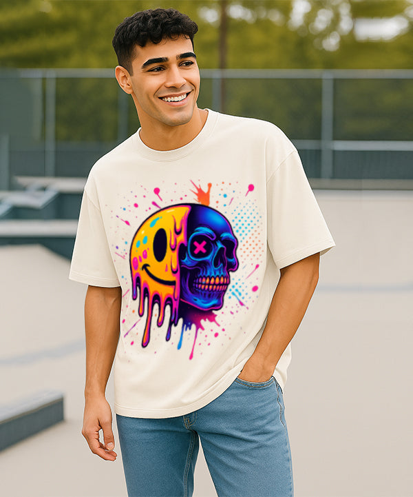 Smile & Skull Oversized T-Shirt