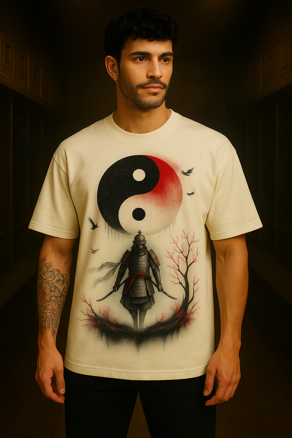 Yin-Yang Samurai Oversized T-Shirt